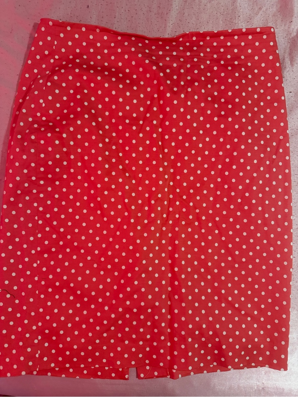 Ann Taylor Red Pencil Skirt with White Polka Dots
